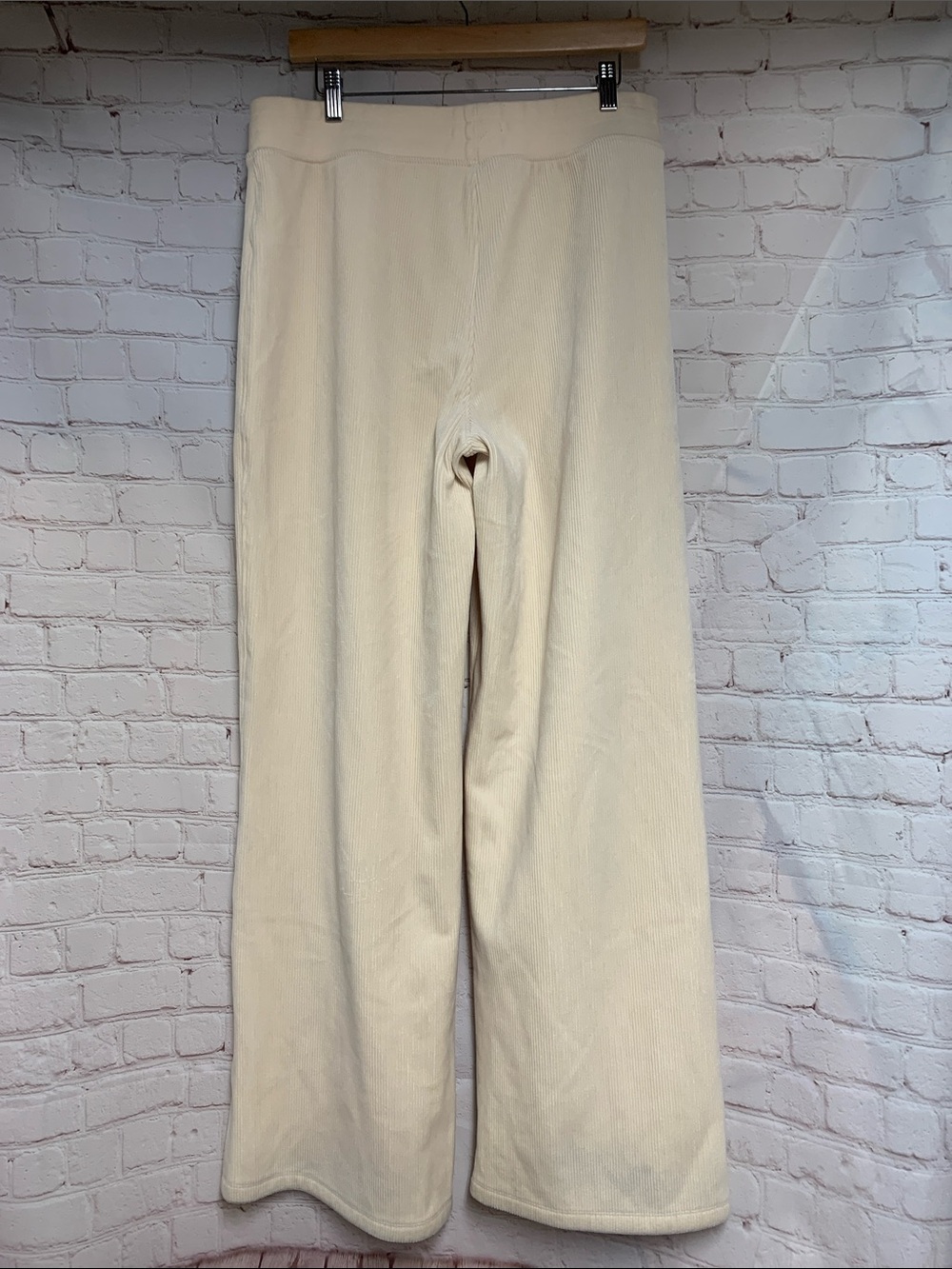 Marine Layer Cream Corduroy Pull On Wide Leg Pants Size L - Picture 6 of 6